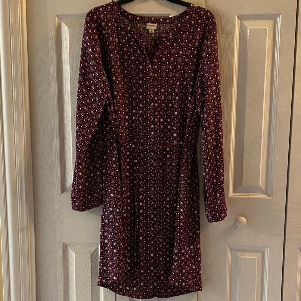 Merona Burgundy Long Sleeve Dress
